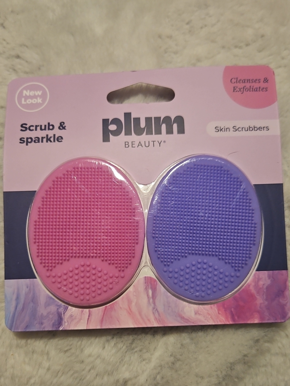Plum Beauty Pink & Purple Silicone Skin Scrubbers - Dual Pack